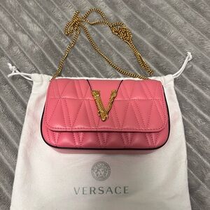 Pink Versace mini crossbody bag